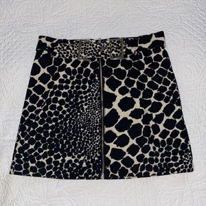 Black and White Print Mini Skirt